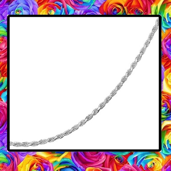 Primrose Sterling Silver Diamond Cut 24" Rope Chain - Picture 3 of 9